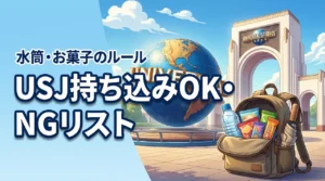 【2026年最新】USJの持ち込みOK・NGリスト！水筒やペットボトルは何本まで？お菓子はバレる？